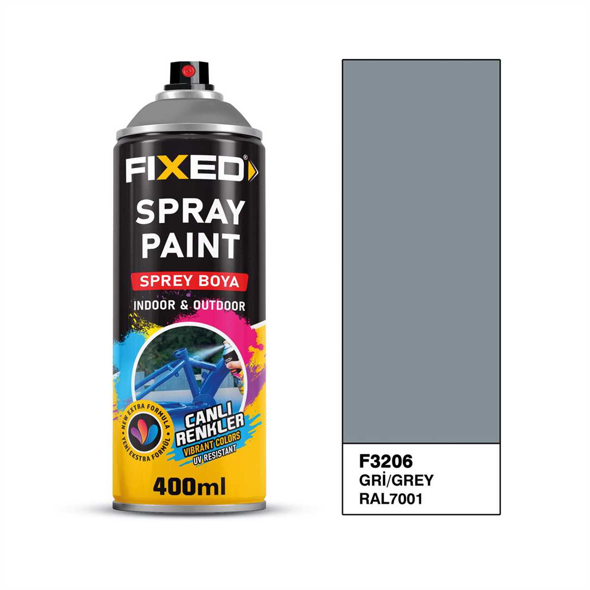 SPREY BOYA AKRİLİK - GRİ (RAL7001) 320 GR 400 ML